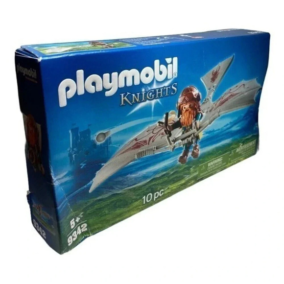 Playmobil Knights Dwarf Flyer Building Set 9342 Complete 10 Piece New Open Box - Picture 1 of 5